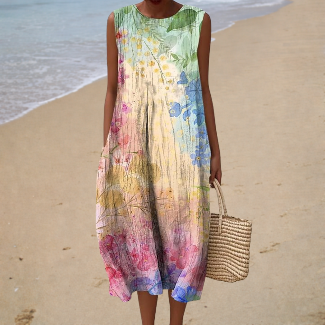 Maisie – Pastel Sleeveless Midi Dress