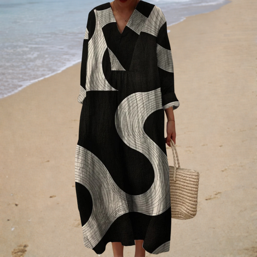Freya – Abstract Monochrome Dress