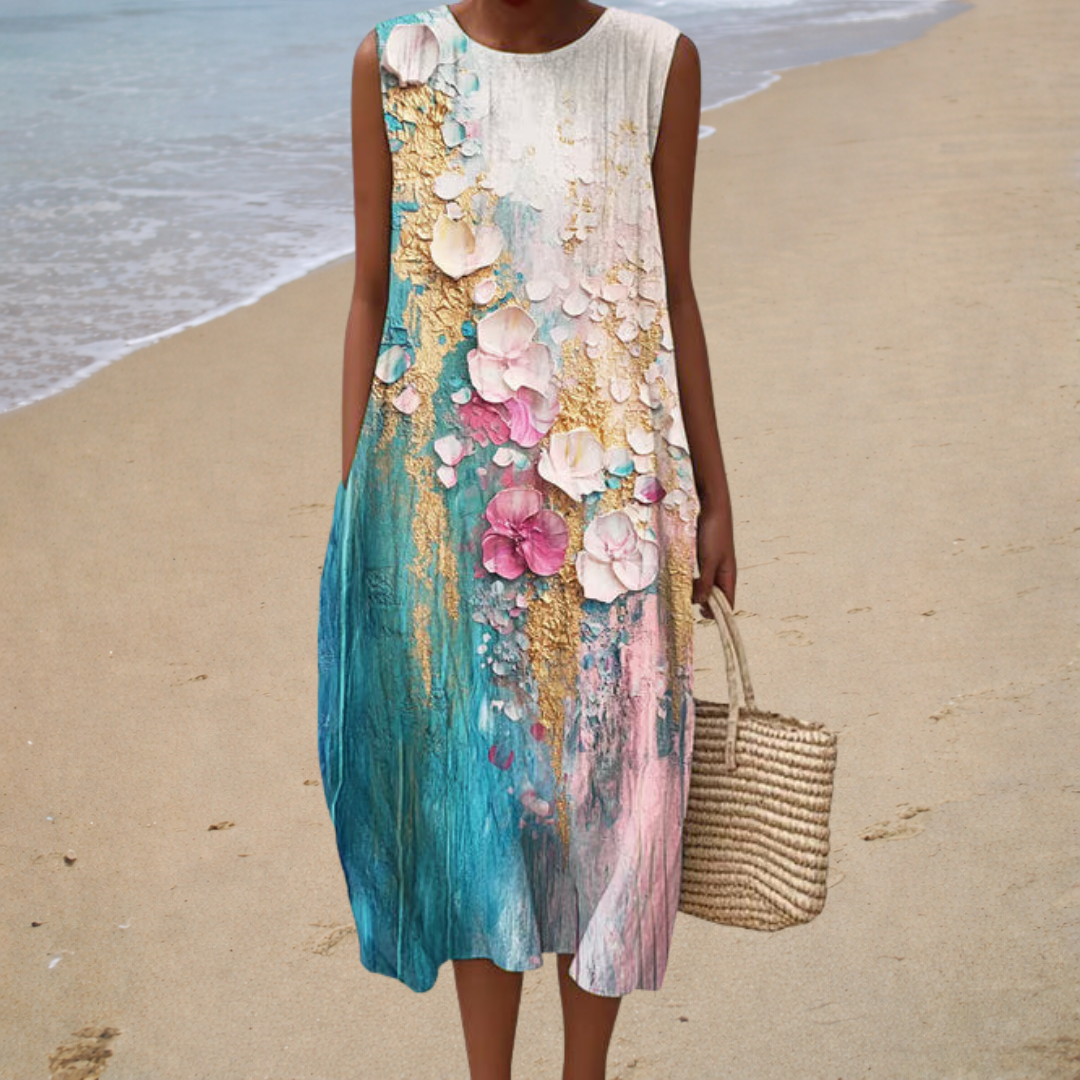 Aurora – Artistic Floral Midi Dress