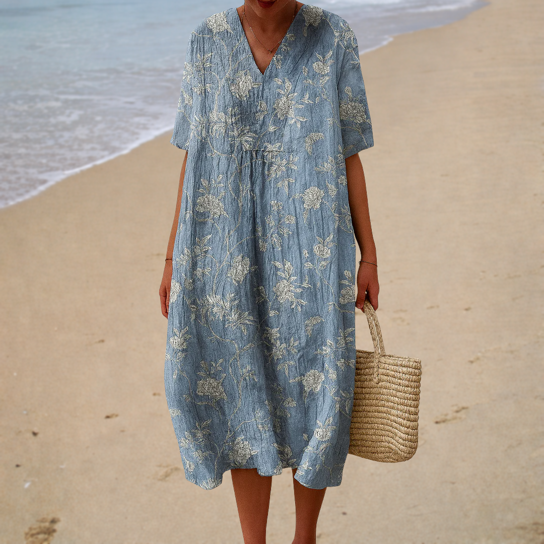 Skye – Blue Floral Midi Dress