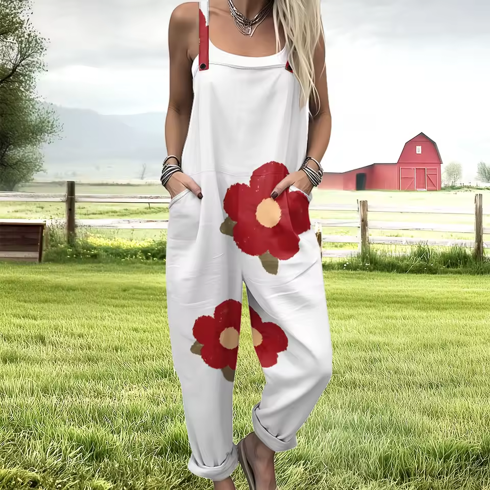 Scarlet Petal Overalls