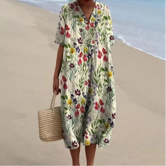 Lola™ | Wildflower Summer V-Neck Dress