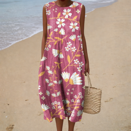 Daisy – Floral Sleeveless Midi Dress