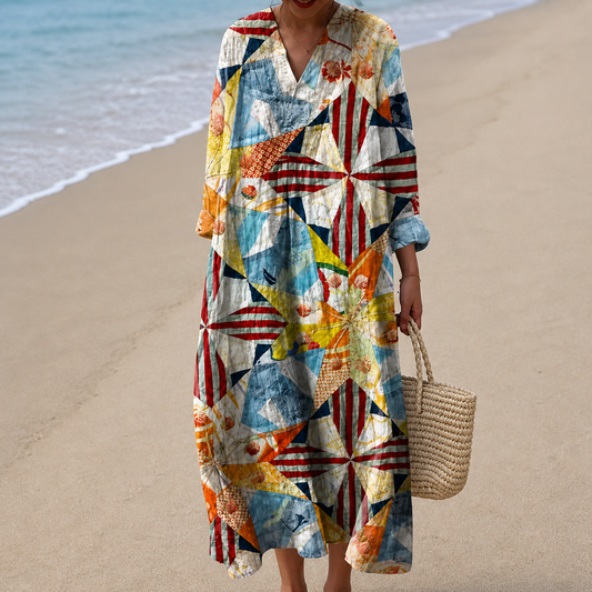 Poppy – Abstract Print Summer Dress