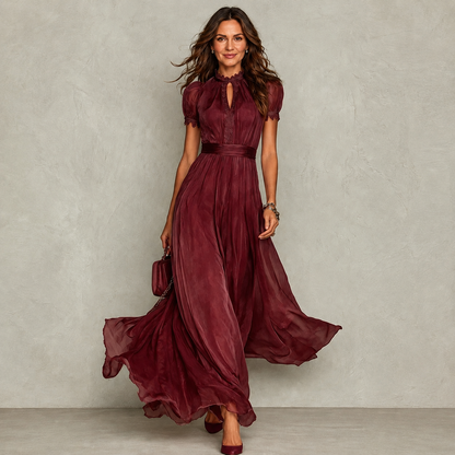 Zoey | Ruffled Neck Pleated