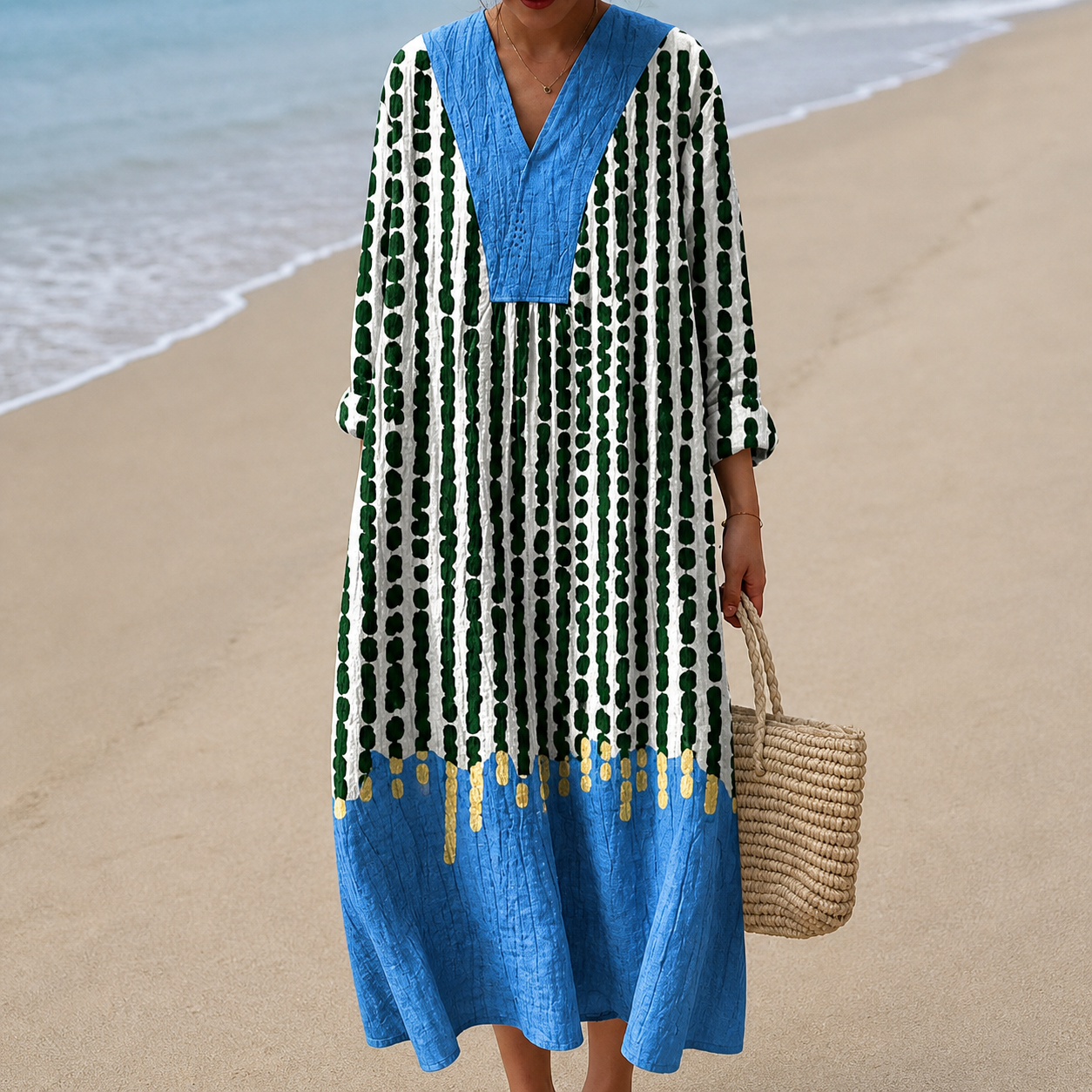 Phoebe – Textured V-Neck Summer Dress