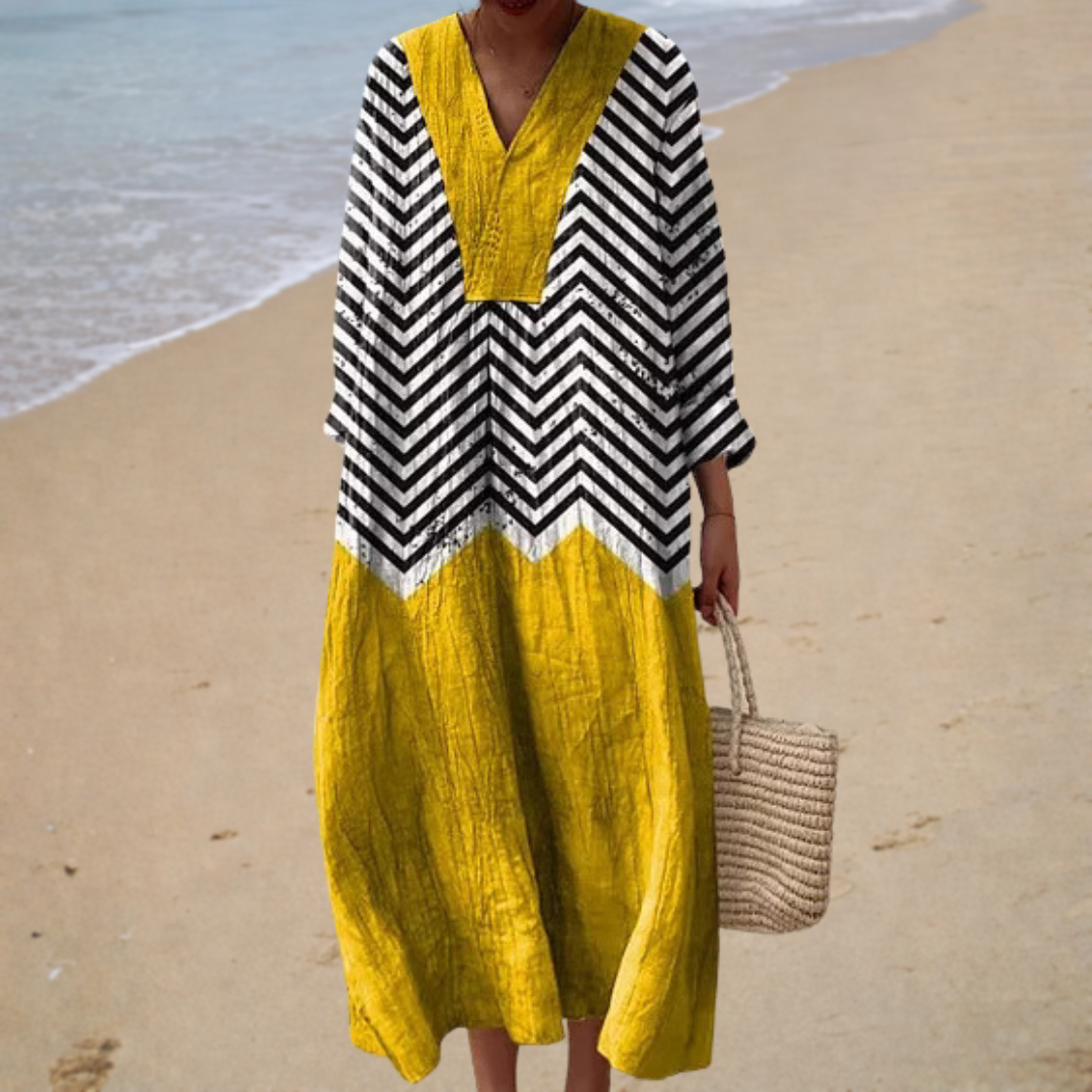 Hazel – Chevron Colour Block Dress