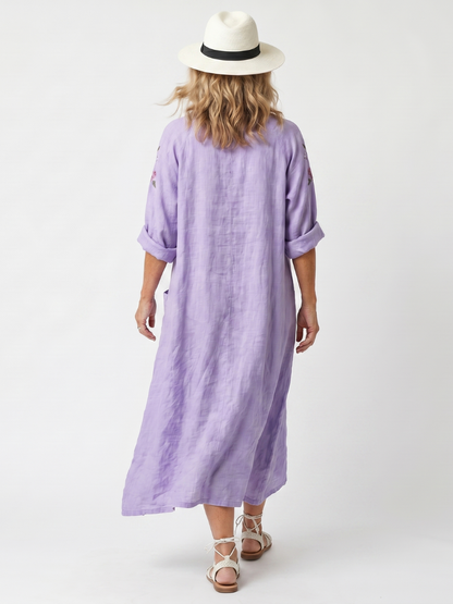 Tavi | Floral Oversized Pocket Midi Dress