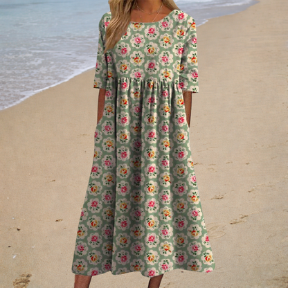 Rosie – Rose Print Flowy Dress
