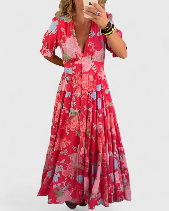 Miriam | Floral Dress with V-Neck