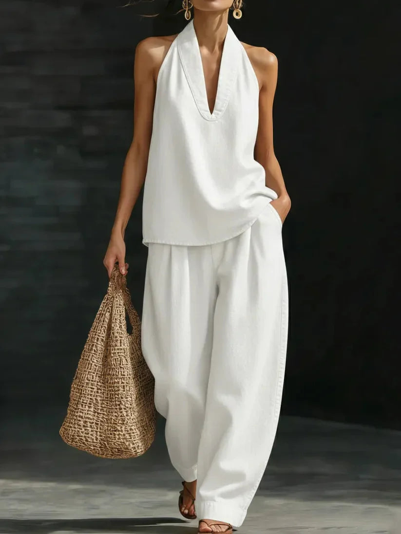 Martina | Fluid Long Set with V-Neck