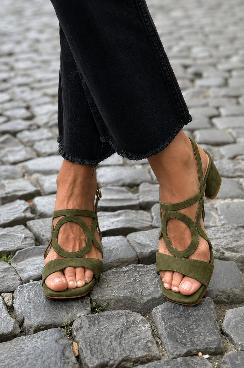 Sienna - Square Toe Heels with Round Cut for Summer