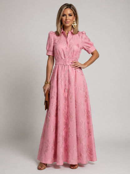 Camille | Belted Floral Maxi Dress