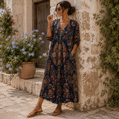 Maddison | Midnight Paisley Maxi Dress