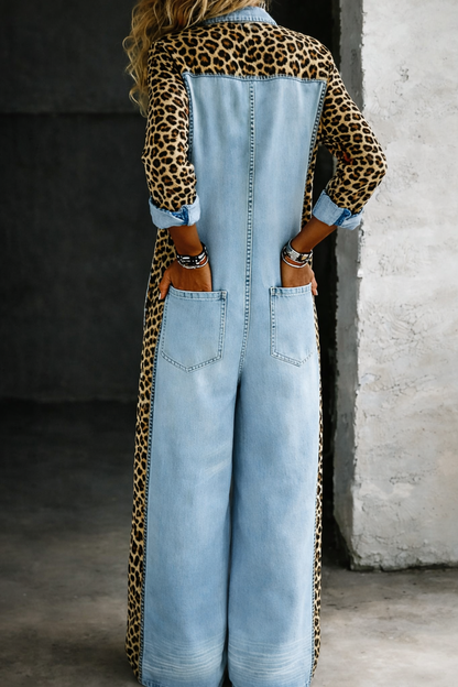 Amanda | Long Sleeve Denim Jumpsuit
