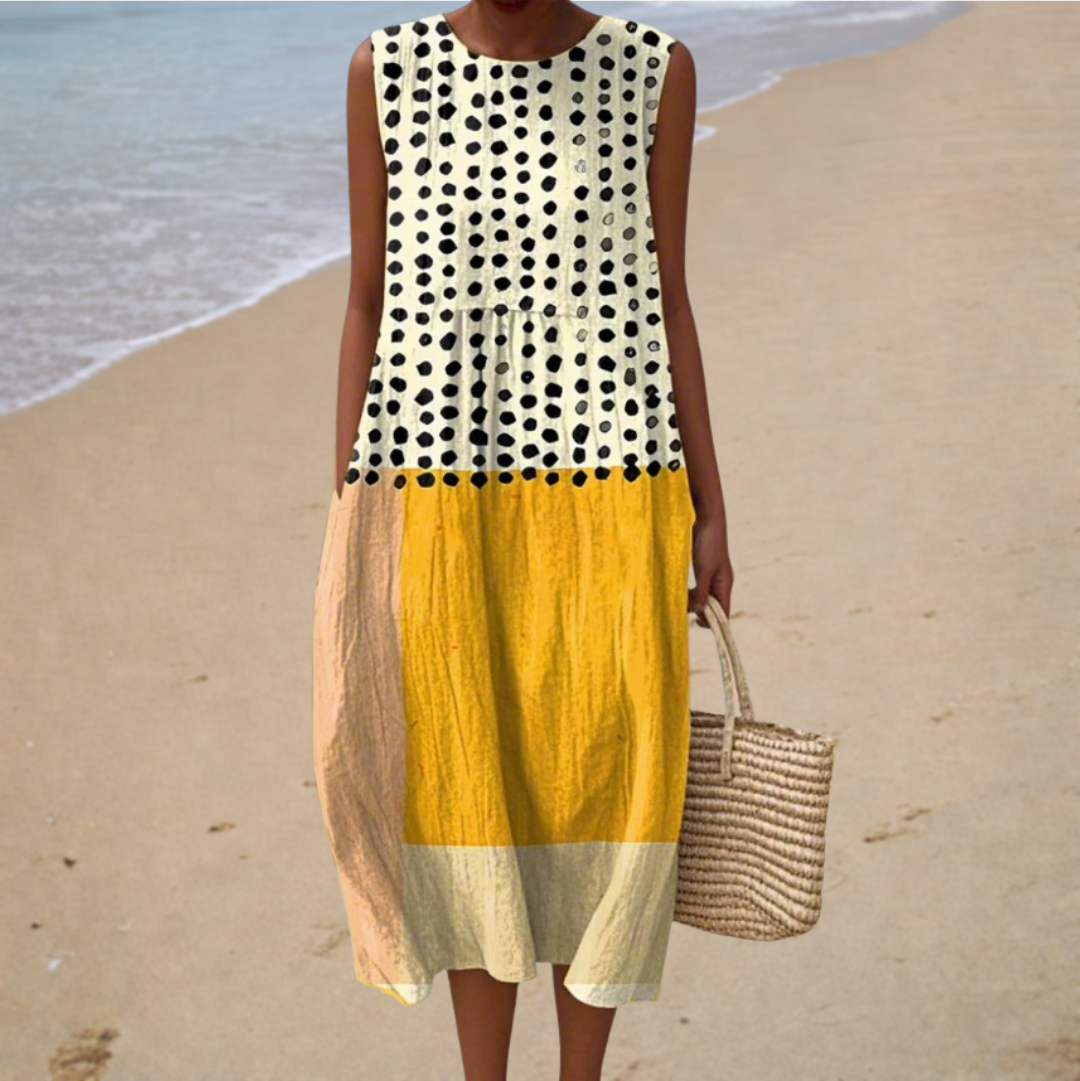 Sadie – Polka Dot Colour Block Dress