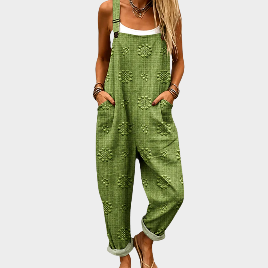 Sage™ | Textured Green Jumpsuit
