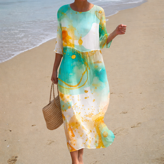 Eliza – Watercolour Summer Dress