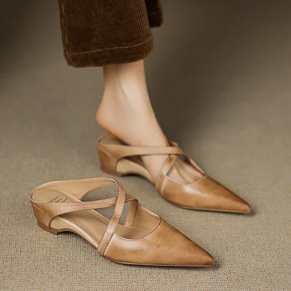 Mestelle Genuine Leather Mules