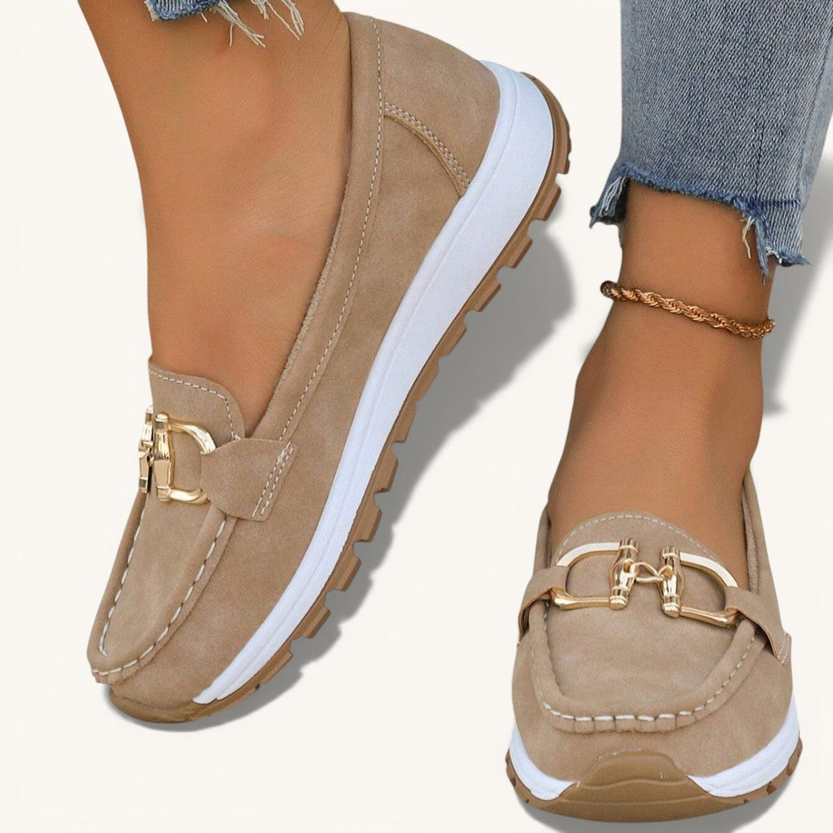 Ellie Flat Moccasins with Buckle