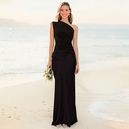 Sophia  | Maxi Dress with a Guilt in Satin