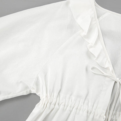 Lysandra™ – Ruffled Tie-Front Top & Shorts Set