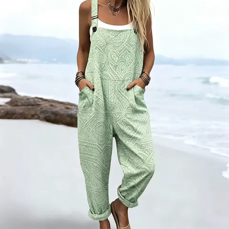 Sage Boho Overalls