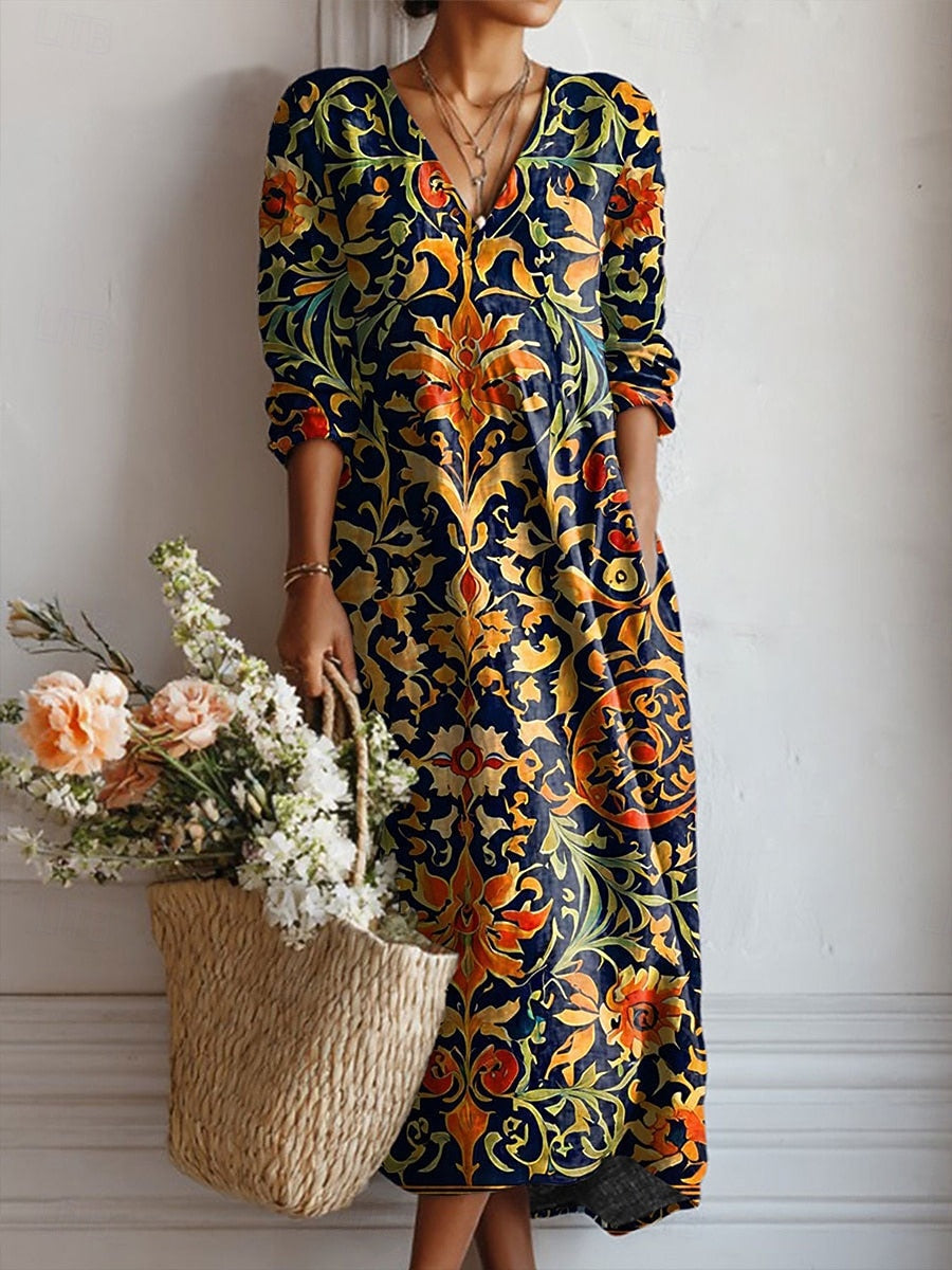 Ruby | Bohemian Print Maxi Dress